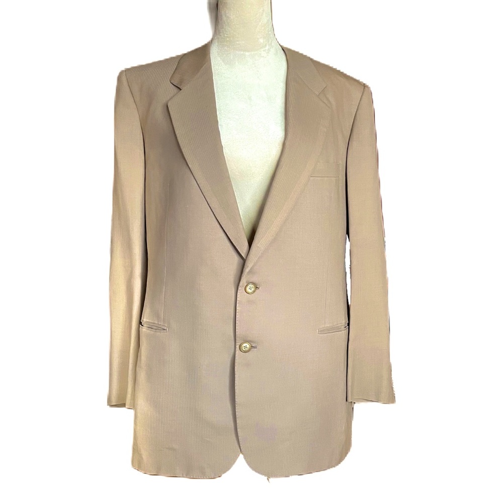 Vintage Essential Beige Gold Pinstripe Blazer sz XL 42R
